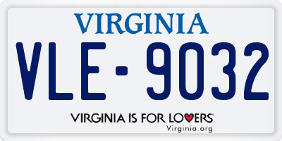 VA license plate VLE9032