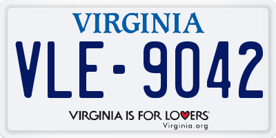 VA license plate VLE9042