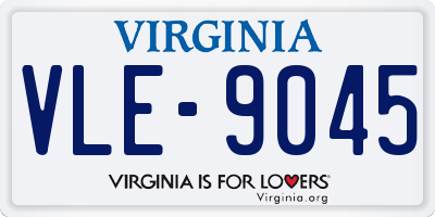 VA license plate VLE9045