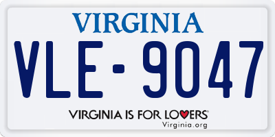 VA license plate VLE9047