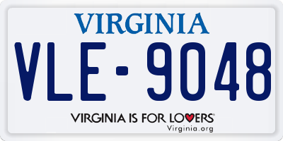 VA license plate VLE9048