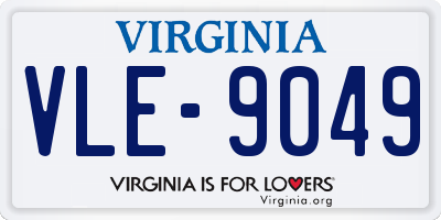 VA license plate VLE9049