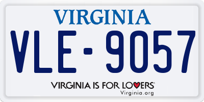 VA license plate VLE9057