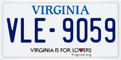 VA license plate VLE9059
