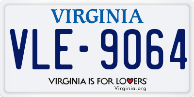 VA license plate VLE9064