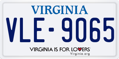 VA license plate VLE9065