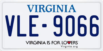 VA license plate VLE9066
