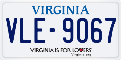 VA license plate VLE9067