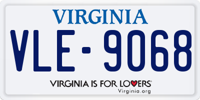 VA license plate VLE9068