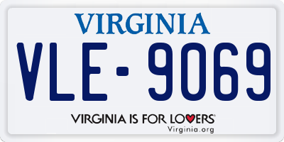 VA license plate VLE9069