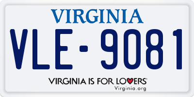VA license plate VLE9081