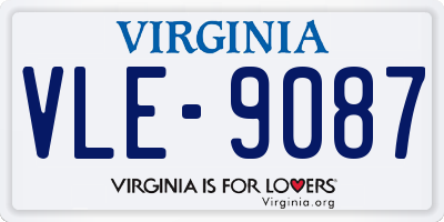 VA license plate VLE9087