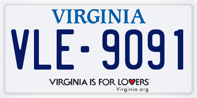 VA license plate VLE9091