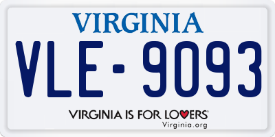VA license plate VLE9093