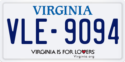 VA license plate VLE9094