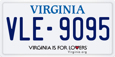 VA license plate VLE9095