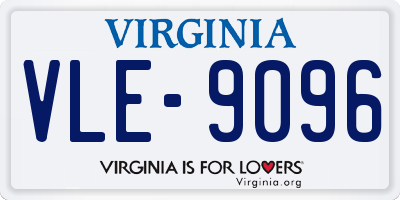 VA license plate VLE9096