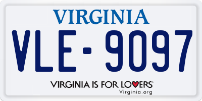 VA license plate VLE9097