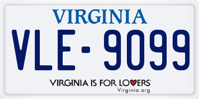 VA license plate VLE9099