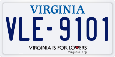 VA license plate VLE9101