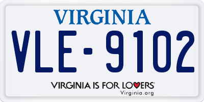 VA license plate VLE9102