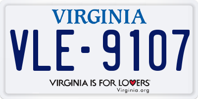 VA license plate VLE9107