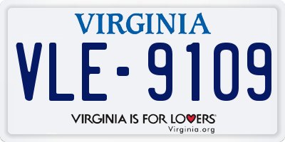 VA license plate VLE9109