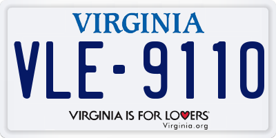 VA license plate VLE9110