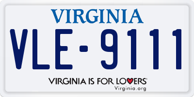 VA license plate VLE9111