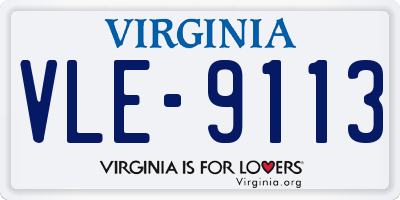 VA license plate VLE9113