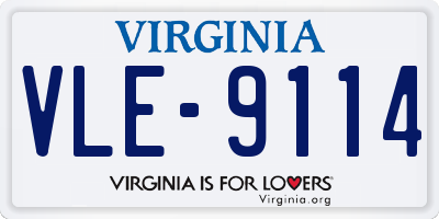 VA license plate VLE9114