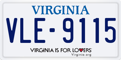 VA license plate VLE9115