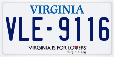 VA license plate VLE9116