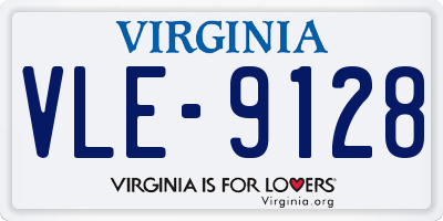 VA license plate VLE9128
