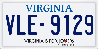 VA license plate VLE9129