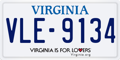VA license plate VLE9134