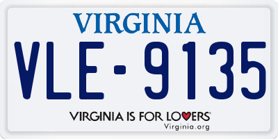 VA license plate VLE9135