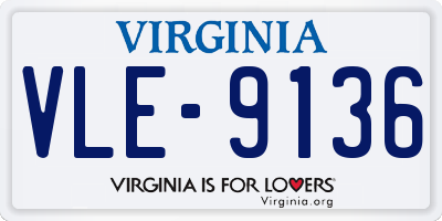 VA license plate VLE9136