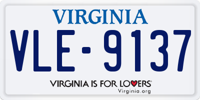 VA license plate VLE9137