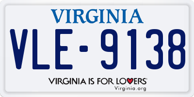VA license plate VLE9138
