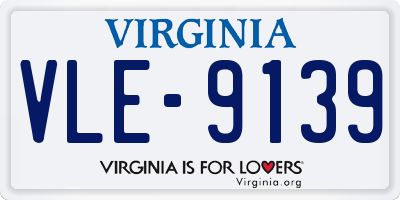 VA license plate VLE9139