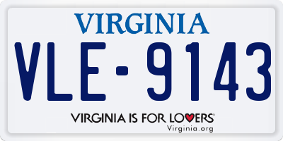 VA license plate VLE9143