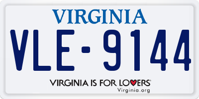 VA license plate VLE9144