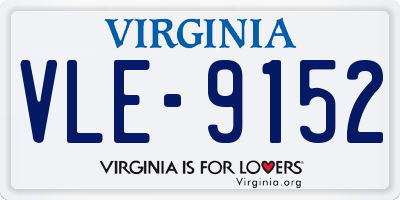 VA license plate VLE9152