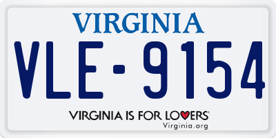 VA license plate VLE9154