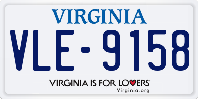 VA license plate VLE9158