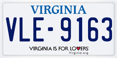 VA license plate VLE9163