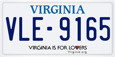 VA license plate VLE9165