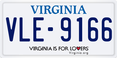 VA license plate VLE9166