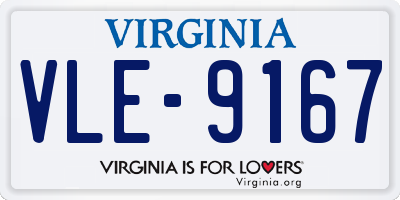 VA license plate VLE9167